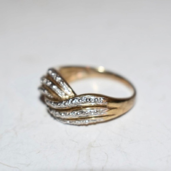 Vintage Sterling Silver rhinestone Ring Size 9 - Picture 3 of 4